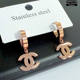 Сережки мед.сталь24К 10548 (2.5см)